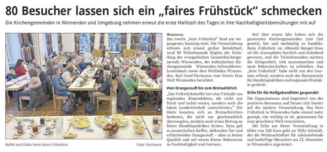 Faires Frühstück